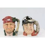 Two Royal Doulton character jugs; D6610 Lumberjack, D6531 Gone Away