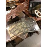 Three Reclaimed Vintage Copper Framed 16 Pane Windows