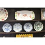 Four vintage ceramic plates to include Delft and Oriental