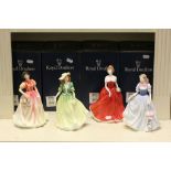 Four boxed Gold Edition Royal Doulton figurines to include; HN3916 Spring Posy, HN3917 Summer