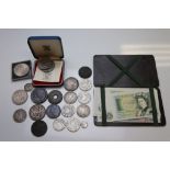 Assorted coins and bank notes, including Georgian and Victorian