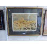 Framed and Glazed Watercolour of Desert Landscape signed lower right Bush