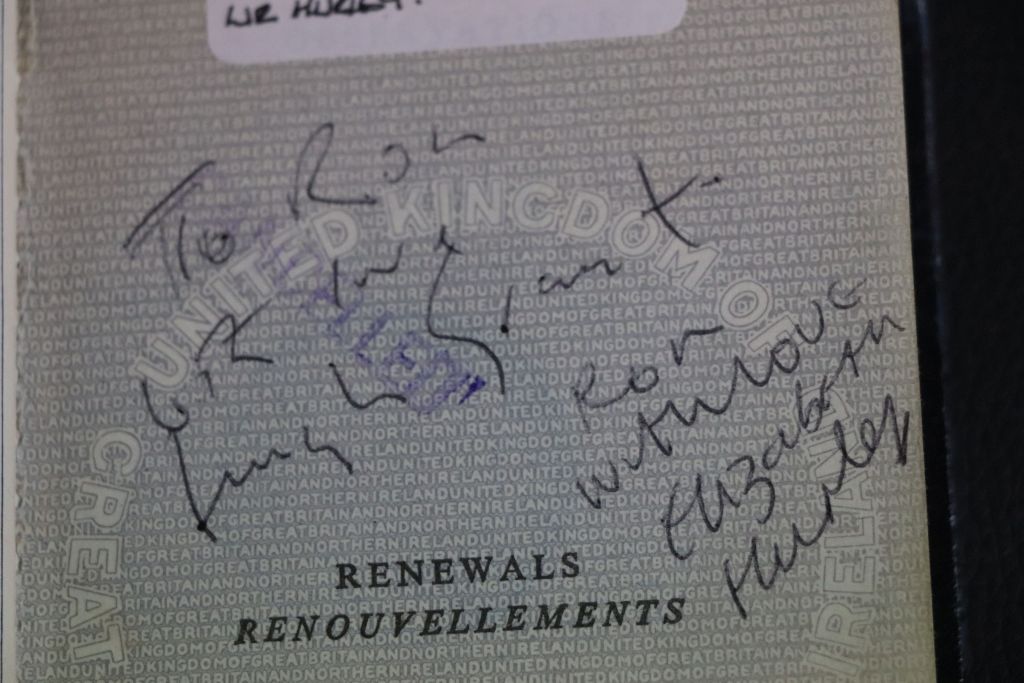 TV & Film Autographs - Passport containing a collection of autographs that feature Hugh Grant, Liz - Image 4 of 12