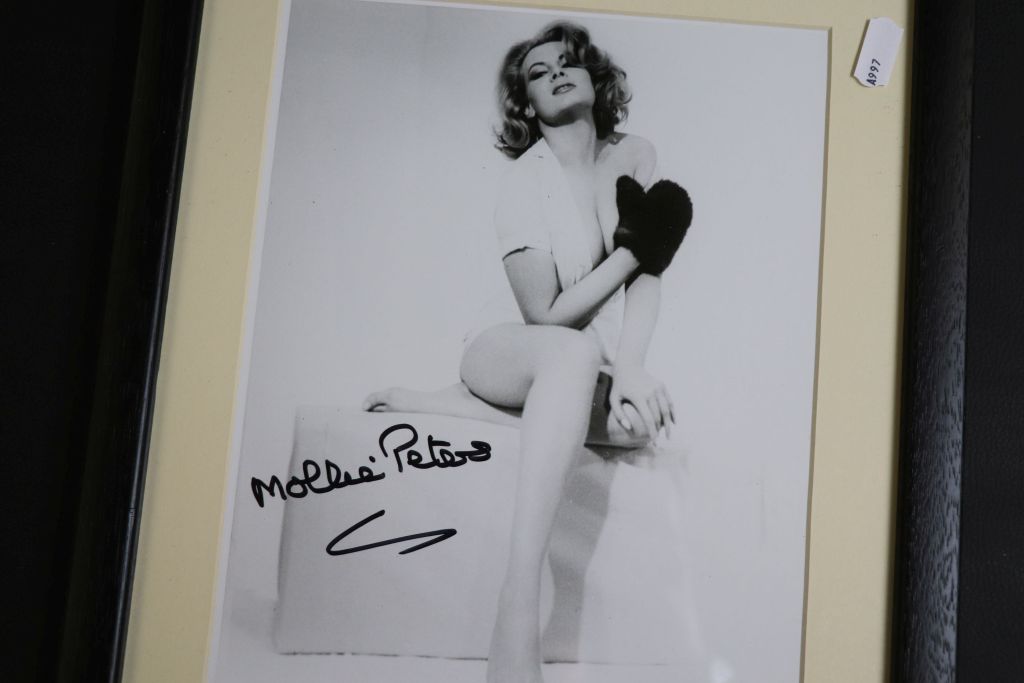 Film Autographs - Collection of 7 framed & glazed James Bond 007 signed photos to include Mollie - Image 5 of 8