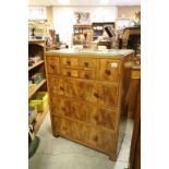 Heal's of London 1920's / 30's Walnut Chest of Two Small Drawers flanked by Two Square Drawers