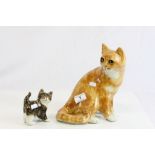 Two Winstanley ceramic Cats, sizes 1 & 5