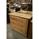 19th century Pine Chest of Two Short over Two Long Drawers
