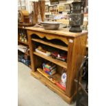 Pine Bookcase with adjustable shelves and shaped frieze and base