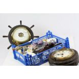 Mixed ceramics and other items to include wall mounted wooden cased Clock & Barometer