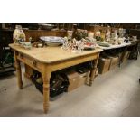 Victorian pine plank kitchen table