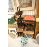 Painted Doll's Rocking Chair, Three Small Tables and a Stand