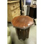 Mahogany Octagonal Side Table raised on slatted base