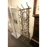 French 19th century Style Cast Iron Faux Bamboo Hall Stand stamped to verso ' Deville Paillette &