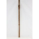 Ethnic African Hardwood Carved Walking Stick