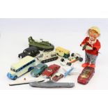 Mixed lot of Toys including Corgi Diecast Vehicles, other Diecast and a Clockwork Clown with