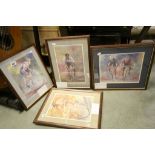 Four framed & glazed Jeremy Mallard limited edition Cycling prints
