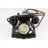 Vintage Black Bakelite Telephone with pull out drawer