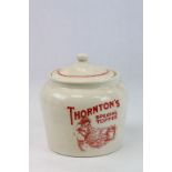 Thorntons Toffee ceramic advertising jar with lid