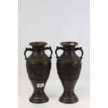 Pair of mid-20th Century Chinese bronze vases