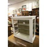 Painted Table Top Glazed Display Cabinet with Three Glass Shelves