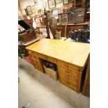 Pine Twin Pedestal Desk