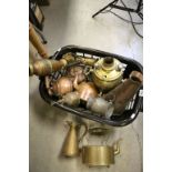 Collection of vintage Copper & Brass to include kettles, vases, jugs etc