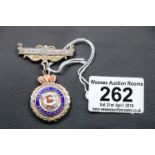 RAOB enamelled silver pendant brooch, Justice Truth Philanthropy worded to front, the reverse