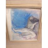 Framed and Glazed Abstract Pastel of a Naked Person