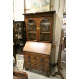 19th Century oak glaze bureau bookcase