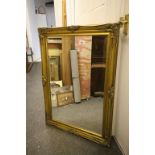 Gilt Framed Rectangular Mirror with Bevelled Edge