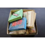 Material cigarette cards, boxed cigarette cards and loose, blank albums