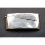 Edwardian silver card holder, makers W J Myatt & Co, Chester 1912, approximately 4cm by 8.5cm