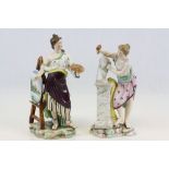 Late 19th century Volkstedt Porcelain Figure of a Lady Artist and a similar Sculptress
