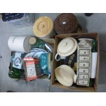 Large Collection of Kitchenalia including a Cloverleaf Bread Bin, Boxed Spong Mincer, Spice Drawers,