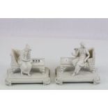 Pair of Parian style figurines of females in Classical dress
