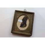 19th century framed silhouette heightened with gold paint, in decorative frame, total dimensions