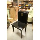 Chinese black lacquered elm side chair