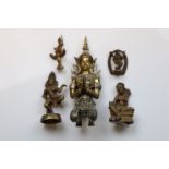 Five Asian figurines to include Ganesh
