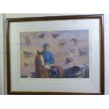 Framed and Glazed B R Linklater Signed Limited Edition Horse Racing Print ' Frankie Dettori Ascot