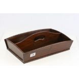 Mahogany twin compartment Cutlery tray with carry handle