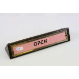 Vintage Wooden Desk ' Open / Closed ' Sign