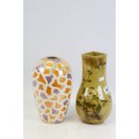 Bretby vase with abstract pattern, animal print style and numbered to base 2217E plus an Oriental