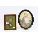 Two small 19th century Samplers in a frame and glazed, one being Silk, the other dated 1831 plus