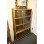 Mid 20th century Minty Teak Four Compartment Stacking Bookcase with Sliding Glass Doors