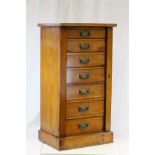 19th century Oak Wellington Chest of Seven Drawers, 99cms high x 52cms wide