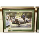 Framed & glazed limited edition Pat Cleary Cycling print depicting Chris Boardman 1994