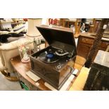 Early 20th century Oak Cased Table Top ' His Master's Voice ' Gramophone