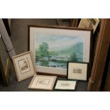 Small collection of framed & glazed prints & engravings, some signed