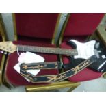 Qtxsound Black and White Electric Guitar