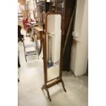 1920's Walnut Framed Cheval Mirror